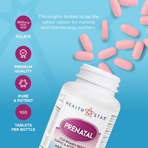 Prenatal Vitamins for Women Before, During & After Pregnancy Prenatal-Postnatal Multivitamins with Folic Acid & Minerals for Pregnancy Support| Da...