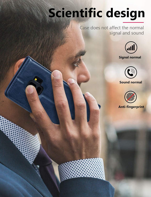 OCASE Samsung Galaxy S9 Case Leather Flip Wallet Case for Samsung Galaxy S9 Devices (Blue)...