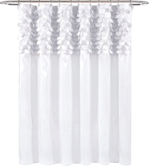 Lush Decor Lillian Shower Curtain, White, 72" x 72\...