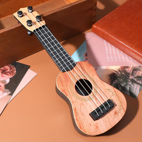 Toddmomy Kids Ukulele Toys Plastic Ukulele Guitar Musical Toy Classical Ukulele Guitar Musical Instrument Educational Toy for Beginner?Light Brown...