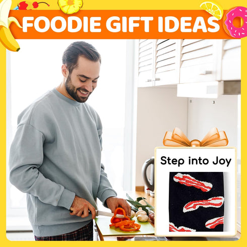 Zmart Funny Food Socks - Men Food Gifts, Bacon Taco Pizza Burger Socks, Teen Valentine Gifts...