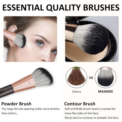 Makeup Brushes 10 Pcs Makeup Brush Set Professional Premium Synthetic Foundation Brush Blending Face Powder Eye Shadows Blush Make up Brushes with...