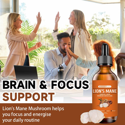 Lions Mane Mushroom Supplement for Memory, Focus & Clarity, Mushroom Supplement with Lion's Mane, Cordyceps, Reishi for Natural Immune Support, No...