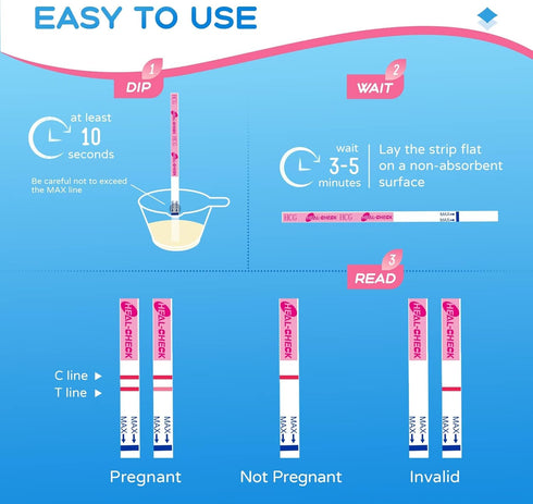 Pregnancy Tests with Cup, 50 Bulk Pregnancy Test Strips for Home Detection, Over 99% Accuracy, Individually Wrapped Fertility Tests, Extra-Wide 5m...
