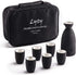 Ceramic Sake Set and Cups + Keep Sake Storage Box, Traditional Porcelain Pottery Saki Drink Set Kit, 7-Piece include 1 Sake Bottle 6 Cups...
