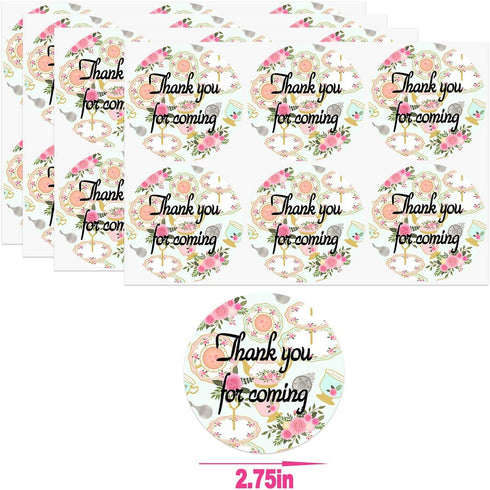 24 Pcs Tea Party Goodie Bags with Stickers - Tea Themed Birthday Party Favor Bags, Perfect for Kids' Tea Party Supplies and Treat Bags...