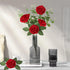 AmyHomie Artificial Flowers Dark Red Rose 50pcs Real Looking Fake Roses w/Stem for DIY Wedding Bouquets Centerpieces Arrangements Party Baby Showe...