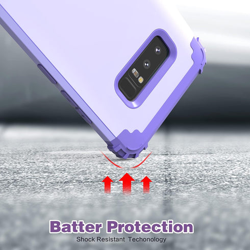 IDweel for Galaxy Note 8 Case, Note 8 Case Purple for Women Girls, 3 in 1 Shockproof Slim Hybrid Heavy Duty Protection Hard PC Cover Soft Silicone...