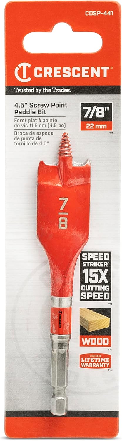 Crescent Screw Point Spade Drill Bit | 4" x 7/8" | CDSP-441...