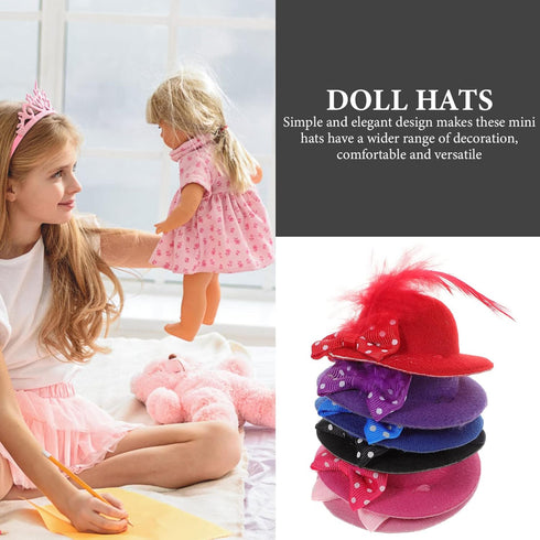 TOYANDONA 6pcs Doll Hat Mini Craft Hats Mini Baby Dolls Mini Hat Toy DIY Mini Hats Miniature Straw Hats Arts and Crafts for Adults Mini Top Hat fo...