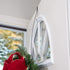 Haute Decor HighProfile Curved Wreath Hanger (Brushed Nickel) - Strong Metal Over The Door Wreath Holder Hook for Doors with Raised Features and T...