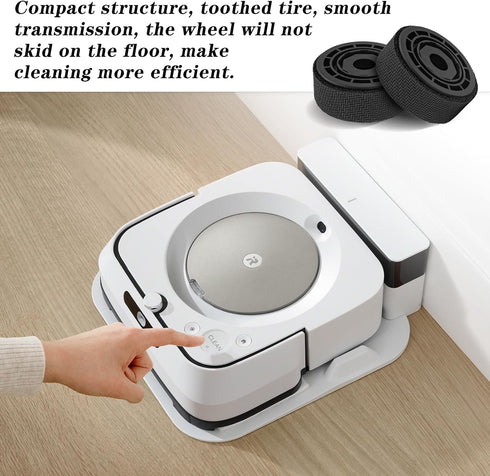 2 Pack Wheel Tires Replacement accessories Braava Jet M6 (6110) (6012) (6112) (6113) Ultimate Wi-Fi Connected Robot Anti-Slip Great Adhesion Easy ...