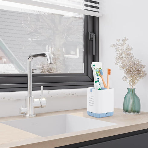 Boperzi Toothbrush Holders for Bathrooms Countertop Organizer, Toothbrush and Razor Holder Drainage, Anti-Slip Kids Toothbrush and Toothpaste Hold...