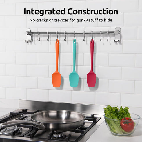 U-Taste Silicone Spoon Spatula Set: 600ºF Heat Resistant Food Grade Flexible Rubber Spoonula, Nonstick Cooking Mixing Scooping Kitchen Baking Scra...