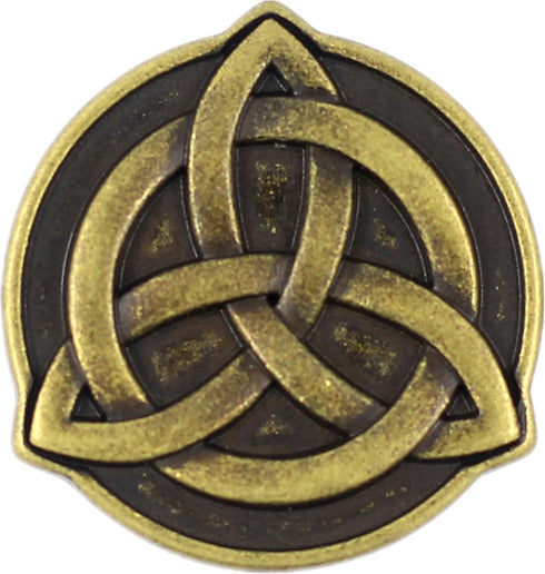 Bezelry 10 Pieces Celtic Trinity Knot Metal Shank Buttons. 22mm (7/8 inch)(Antique Brass)...