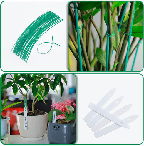 Plant Stakes 50 PCS Garden Green Bamboo Sticks Plant Support Stakes for Indoor and Outdoor Plants, Wooden Sign Posting Flower Pot Garden Stakes(15...