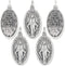 Pack of 5 - Large Oval Miraculous Medals in English (1.125", Silver Oxidized) - Made in Italy, Catholic Mary Pendant for Necklace...