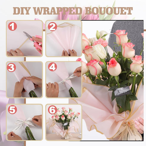 20 Sheets Flower Wrapping Paper - Waterproof Floral Bouquet Wrapping Paper, DIY Craft Packaging, Florist Supplies Packaging Paper for Gift Packagi...