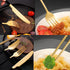 Black Portable Flatware Cutlery Set, TWUTGAYW Stainless Steel Travel Utensils with Case, Reusable Chopsticks Knife Spoons and Forks Set, Gold Camp...