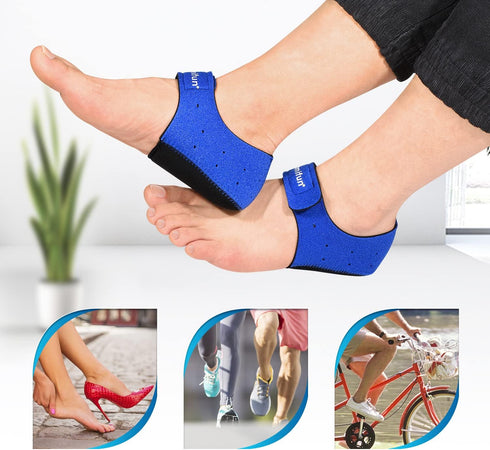 Heel Protectors for Heel Pains, 2 PCS Heel Protectors, Adjustable Heel Cups for Plantar Fasciitis, Pain Relief for Sprains, Heal Dry Cracked Heels...