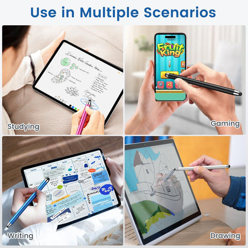 Stylus Pens for Touch Screens,10 PACK 2 in 1 Capacitive Apple Pen ipad Stylus Pencil Universal Stylus Pen for iPad iPhone Android Phone Samsung Ga...