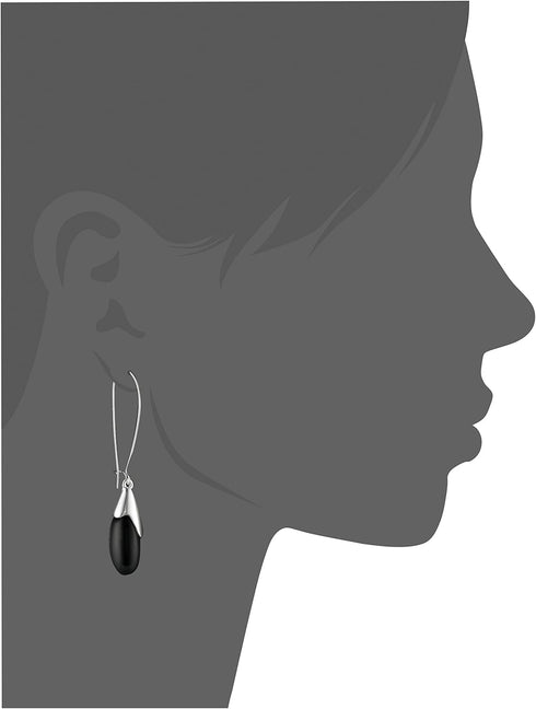 Robert Lee Morris Women's Black Bead Long Drop Earrings...