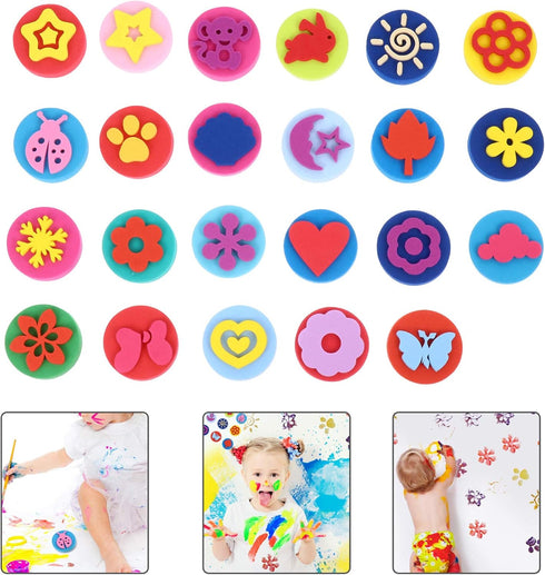 EXCEART 23pcs eva Graffiti Stamp Paint Sponge Brush Crafts Kids Painting Toys Foam Paint Toodler Toys Painting Hand Sponge stampers Kids Toys Kids...