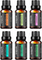 Essential Oils, 6 x 10ml Essential Oils Gift Set for Diffuser Humidifier Massage Aromatherapy (Lavender, Tea Tree, Eucalyptus, Lemongrass, Orange,...