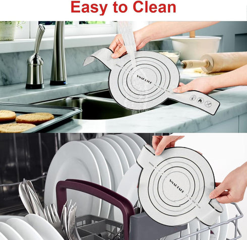 2 Pieces Silicone Baking Mat for Dutch Oven Bread Baking Non-stick Baking Mat with Long Handle0.7 mm Thickened Baking Bread Pad Heat Resistant Bak...