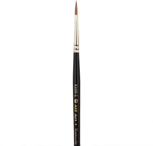 AIT Art Premium Detail Brush Set, 5 Pure Kolinsky Russian Red Sable Paint Brushes, Handmade in USA for Ultimate Details with Oil, Acrylic, and Wat...