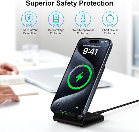 Samsung Wireless Charger Fast Charging Stand Wireless Android Desk Phone Charger Stand for Samsung Galaxy S24 Ultra S24+ S24 S23 FE S22 S21 S20 S1...