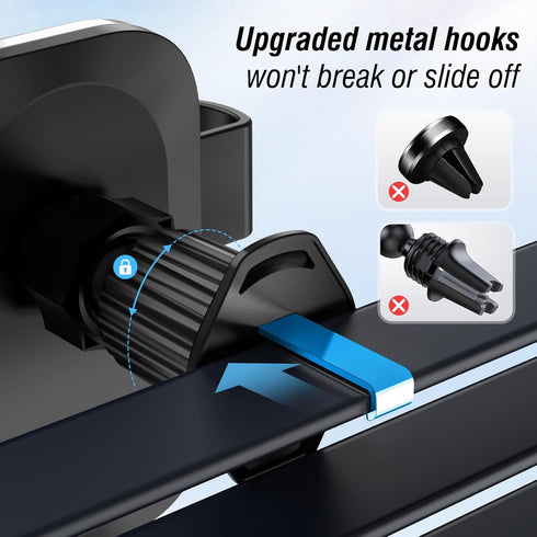 Phone Holders for Your Car vent ? with Newest Metal Hook Clip? car phone holder Cradle Fit for and All Smartphones (black)...