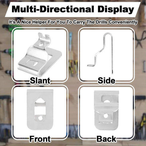 Stainless Steel Belt Clips for Dewalt - 10PCS Drill Tool Clips Hook Kit with Screws for Dewalt N268241, Compatible with 20V Power Tools Including ...
