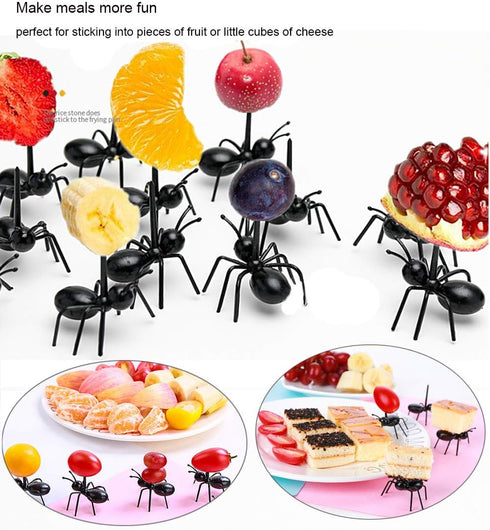 Ant Toothpicks Fruit Dessert Fork (24Pcs) – OOTSR Reusable Ant Food Pick Animal Appetizer Forks for Snack Cake Dessert with Storage Box for Kitche...