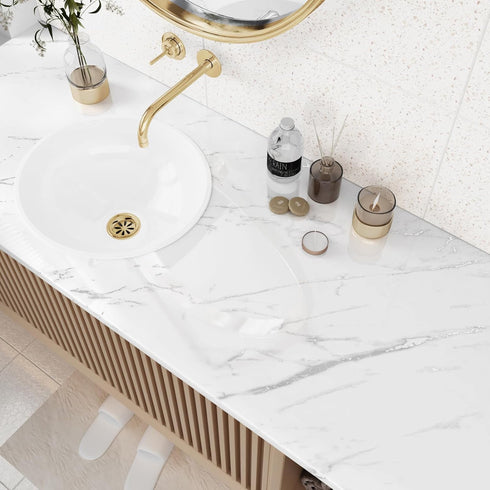 STCIKEEP Silver White Marble Contact Paper Peel and Stick Countertops Waterproof Marble Wallpaper Self Adhesive Marble Countertop Contact Paper fo...