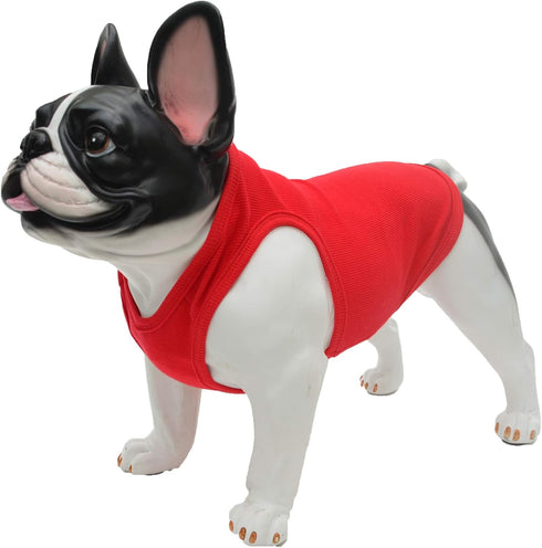 Lovelonglong 2019 Summer Pet Clothing, Dog Clothes Blank T-Shirts Ribbed Tanks Top Thread Vests for Large Medium Small Dogs 100% Cotton Red L-L...