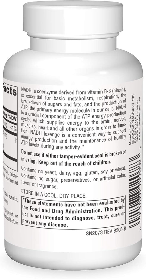 Source Naturals NADH 10mg, Boost Energy and Mental Alertness - 10 Tablets...