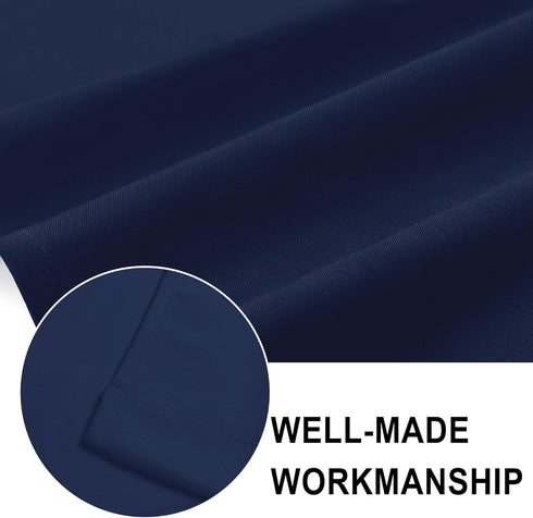 DWCN Valance Curtains for Living Room, Navy Window Valance Solid Short Topper, Short Curtains Valance for Small Window, Farmhouse Valance -1 Panel...