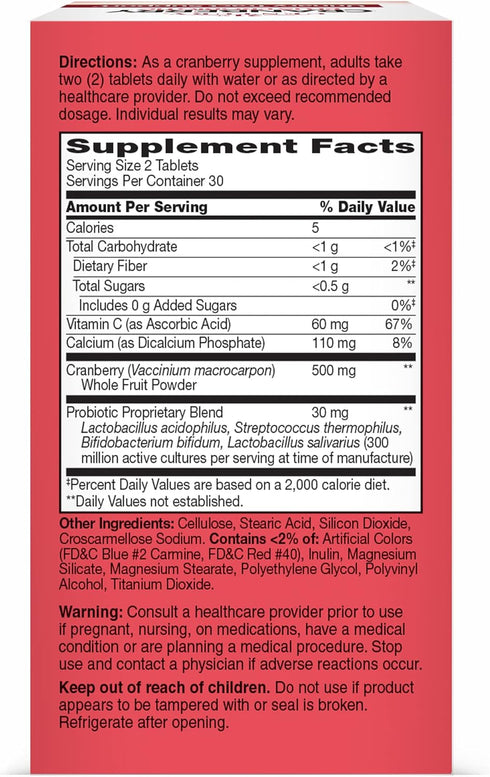 21st Century Cranberry Plus Probiotic Tablets, 60 Count...