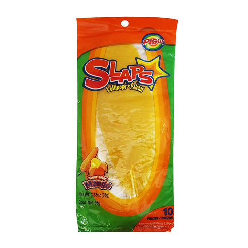 Dulces Pigui Slaps Mango Flavor Paletas Mexican Candy (10 Lollipops)...