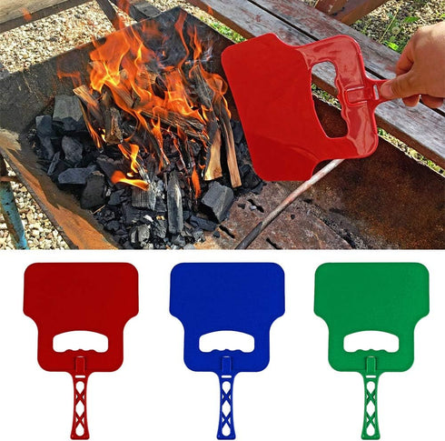 BBQ Hand Fan - Heat Resistant Plastic Barbecue Hand Fan BBQ Flame Blower, Random Color...