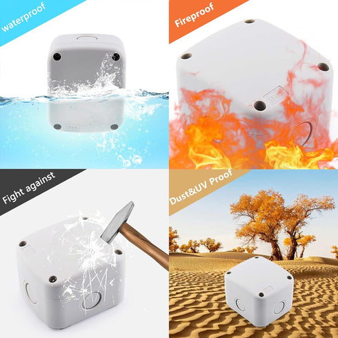 Nineleaf Outdoor Electrical Box,Small Electrical Junction Box 3 1/4"X2 3/4"X2 1/4"(86X74X62Mm) Ip66,White,Surface Mount Junction Box with Cover,Wa...