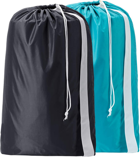 HOMEST 2 Pack XL Nylon Laundry Bag with Strap, Large Dirty Clothes Organizer, Easy Fit a Laundry Hamper or Basket, Can Carry Up to 4 Loads of Laun...