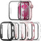 Haojavo 5 Pack Case with Tempered Glass Screen Protector for Apple Watch Series 9 8 7 41mm, PC Hard Ultra-Thin Slim Fit Scratch Resistant Bumper P...