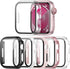 Haojavo 5 Pack Case with Tempered Glass Screen Protector for Apple Watch Series 9 8 7 41mm, PC Hard Ultra-Thin Slim Fit Scratch Resistant Bumper P...