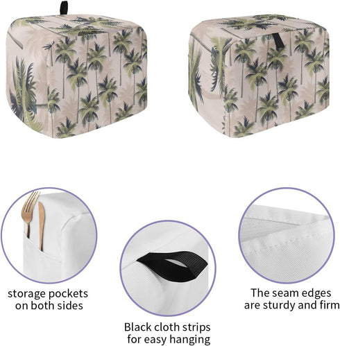 Toaster Dust Cover with Pockets, Tropical Plant Palm Tree Summer Beach Soft Washable 2 Slice Toaster Cover, Dust-proof Cover for Small Appliance C...