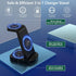 3 in 1 Wireless Charging Station KOOPAO Fast Portable Wireless Charger Dock Stand Compatible with iPhone 14/12/13/11 Pro Max/X/XS/XR/8/8 Plus, iWa...