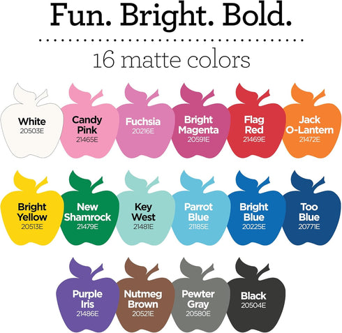 Apple Barrel, Vibrant Spectrum Collection Acrylic Craft Paint, PROMOABIII, 2 fl oz each, 16 assorted matte colors, 16 count...