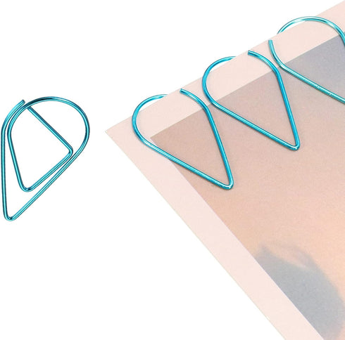 YOKIVE 100 Pcs Paper Clips, Drop-Shaped | Keep Desk Neat, Great for Art, Home, Daily Use (Blue, 1-Inch)...