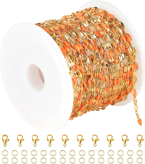 UMAOKANG 5 Meters Bulk Chain for Jewelry Making Gold Plated Stainless Steel Jewelry Making Supplies Women Necklace Bracelet DIY Jewelry Findings...